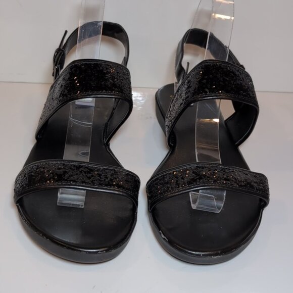 Cole Haan Korban Leather Glitter Sandals Wide Straps Ankle Platform Size 9.5 - Picture 3 of 12